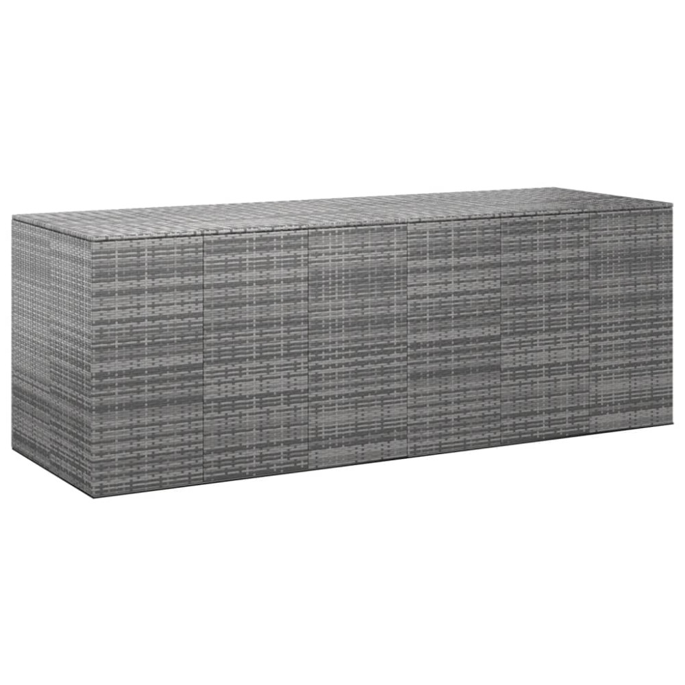 vidaXL Ladă grădină pentru perne, gri, 291x100,5x104 cm, ratan PE
