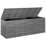 vidaXL Ladă grădină pentru perne, gri, 291x100,5x104 cm, ratan PE vidaXL Ladă grădină pentru perne, gri, 291x100,5x104 cm, ratan PE