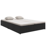 vidaXL Șezlong/canapea rabatabilă cu perne, negru, poliratan vidaXL Șezlong/canapea rabatabilă cu perne, negru, poliratan