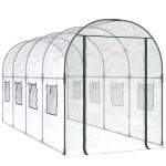 vidaXL Seră transparentă 160x400x190 cm PVC/oțel vopsit electrostatic vidaXL Seră transparentă 160x400x190 cm PVC/oțel vopsit electrostatic