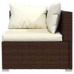 vidaXL Set mobilier de grădină cu perne, 3 piese, maro, poliratan vidaXL Set mobilier de grădină cu perne, 3 piese, maro, poliratan