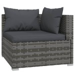 vidaXL Set mobilier de grădină cu perne, 3 piese, gri, poliratan vidaXL Set mobilier de grădină cu perne, 3 piese, gri, poliratan