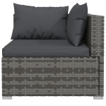 vidaXL Set mobilier de grădină cu perne, 3 piese, gri, poliratan vidaXL Set mobilier de grădină cu perne, 3 piese, gri, poliratan
