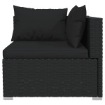 vidaXL Set mobilier relaxare grădină 4 piese cu perne poliratan negru