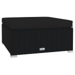 vidaXL Set mobilier relaxare grădină 4 piese cu perne poliratan negru