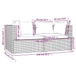 vidaXL Set mobilier de grădină cu perne, 3 piese, negru, poliratan vidaXL Set mobilier de grădină cu perne, 3 piese, negru, poliratan