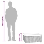 vidaXL Taburet de grădină cu pernă, negru, 70x70x30 cm, poliratan