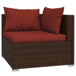 vidaXL Set mobilier de grădină cu perne, 3 piese, maro, poliratan vidaXL Set mobilier de grădină cu perne, 3 piese, maro, poliratan