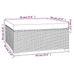 vidaXL Suport picioare de grădină cu pernă,gri,70x70x30 cm ,poliratan