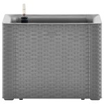 vidaXL Strat înălțat de grădină cu sistem auto-udare, gri, 43x43x33 cm