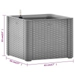 vidaXL Strat înălțat de grădină cu sistem auto-udare, gri, 43x43x33 cm