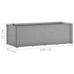 vidaXL Strat înălțat grădină sistem automat udare gri 100x43x33 cm