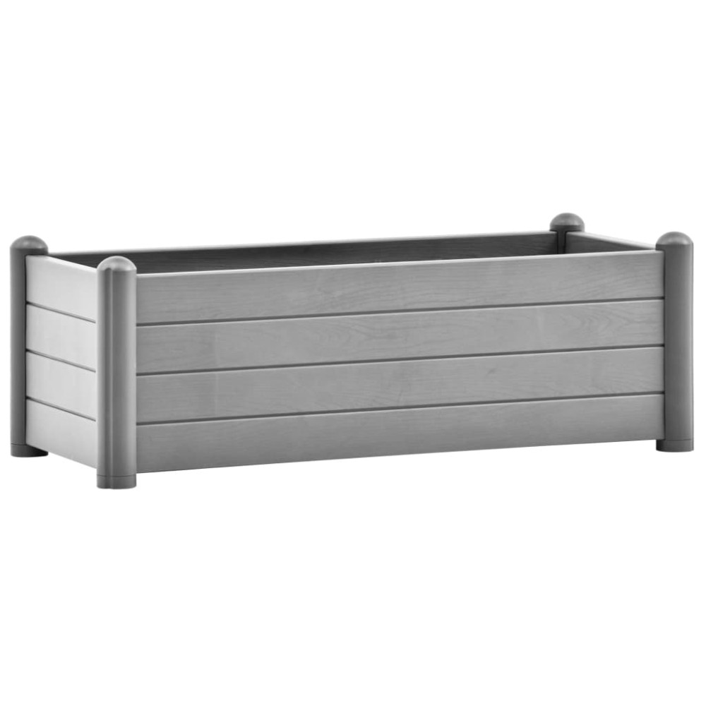 vidaXL Strat înălțat de grădină, gri piatră, 100x43x35 cm, PP