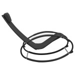 vidaXL Șezlong de plajă cu pernă, negru,oțel și textilenă vidaXL Șezlong de plajă cu pernă, negru,oțel și textilenă