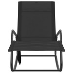 vidaXL Șezlong de plajă, negru, oțel și textilenă vidaXL Șezlong de plajă, negru, oțel și textilenă