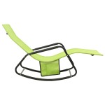 vidaXL Șezlong de plajă, verde, oțel și textilenă vidaXL Șezlong de plajă, verde, oțel și textilenă