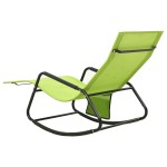 vidaXL Șezlong de plajă, verde, oțel și textilenă vidaXL Șezlong de plajă, verde, oțel și textilenă