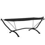 vidaXL Pat de exterior cu baldachin negru oțel & țesătură oxford vidaXL Pat de exterior cu baldachin negru oțel & țesătură oxford