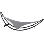 vidaXL Șezlong balansoar cu roți din oțel și material textil ,gri