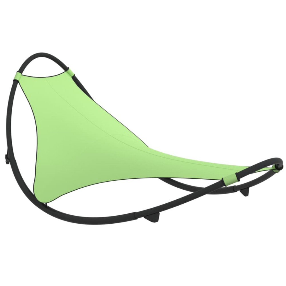vidaXL Șezlong balansoar cu roți din oțel și material textil, verde