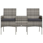 vidaXL Canapea de grădină cu 2 locuri masă de ceai antracit poliratan