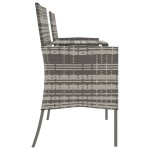 vidaXL Canapea de grădină cu 2 locuri masă de ceai antracit poliratan