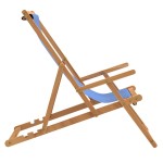 vidaXL Scaun de plajă pliabil, albastru, lemn masiv de tec vidaXL Scaun de plajă pliabil, albastru, lemn masiv de tec