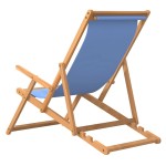 vidaXL Scaun de plajă pliabil, albastru, lemn masiv de tec vidaXL Scaun de plajă pliabil, albastru, lemn masiv de tec