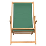 vidaXL Scaun de plajă pliabil, verde, lemn masiv de tec vidaXL Scaun de plajă pliabil, verde, lemn masiv de tec