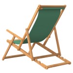 vidaXL Scaun de plajă pliabil, verde, lemn masiv de tec vidaXL Scaun de plajă pliabil, verde, lemn masiv de tec