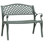 vidaXL Bancă de grădină, verde, 102 cm, aluminiu turnat