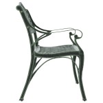 vidaXL Bancă de grădină, verde, 102 cm, aluminiu turnat