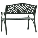 vidaXL Bancă de grădină, verde, 102 cm, aluminiu turnat