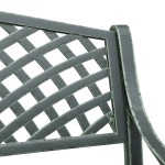 vidaXL Bancă de grădină, verde, 102 cm, aluminiu turnat