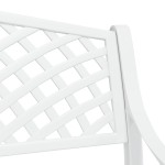 vidaXL Bancă de grădină, alb, 102 cm, aluminiu turnat