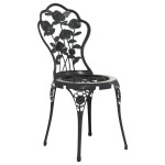 vidaXL Scaune bistro, 2 buc., negru, aluminiu turnat vidaXL Scaune bistro, 2 buc., negru, aluminiu turnat