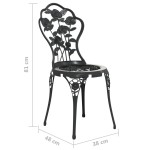 vidaXL Scaune bistro, 2 buc., negru, aluminiu turnat vidaXL Scaune bistro, 2 buc., negru, aluminiu turnat