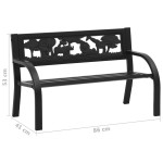 vidaXL Bancă de grădină pentru copii, 86 cm, oţel