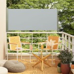 vidaXL Copertină laterală retractabilă de terasă, gri, 140x300 cm vidaXL Copertină laterală retractabilă de terasă, gri, 140x300 cm