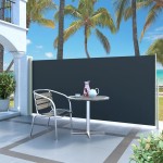 vidaXL Copertină laterală retractabilă de terasă, negru, 140x300 cm vidaXL Copertină laterală retractabilă de terasă, negru, 140x300 cm