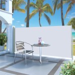 vidaXL Copertină laterală retractabilă de terasă, crem, 140x300 cm vidaXL Copertină laterală retractabilă de terasă, crem, 140x300 cm
