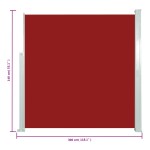 vidaXL Copertină laterală retractabilă de terasă, roșu, 140x300 cm vidaXL Copertină laterală retractabilă de terasă, roșu, 140x300 cm