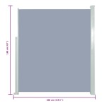 vidaXL Copertină laterală retractabilă de terasă, gri, 160x300 cm vidaXL Copertină laterală retractabilă de terasă, gri, 160x300 cm