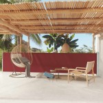 vidaXL Copertină laterală retractabilă de terasă, roșu, 117x600 cm vidaXL Copertină laterală retractabilă de terasă, roșu, 117x600 cm