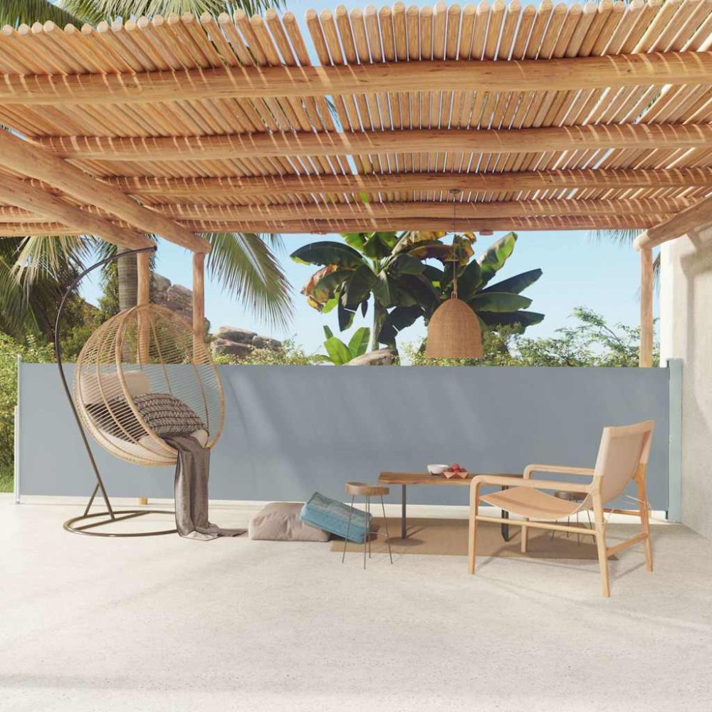 vidaXL Copertină laterală retractabilă de terasă, gri, 117x600 cm