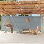 vidaXL Copertină laterală retractabilă de terasă, gri, 200x600 cm vidaXL Copertină laterală retractabilă de terasă, gri, 200x600 cm