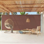 vidaXL Copertină laterală retractabilă de terasă, maro, 220x600 cm vidaXL Copertină laterală retractabilă de terasă, maro, 220x600 cm