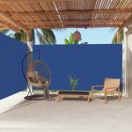 vidaXL Copertină laterală retractabilă, albastru, 200x600 cm vidaXL Copertină laterală retractabilă, albastru, 200x600 cm