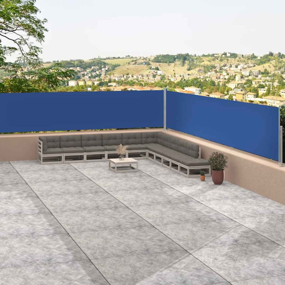 vidaXL Copertină laterală retractabilă, albastru, 117x1200 cm