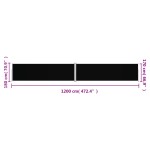vidaXL Copertină laterală retractabilă, negru, 180x1200 cm